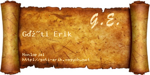 Gáti Erik névjegykártya